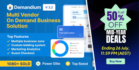 Demandium - Multi Provider On Demand, Handyman, Home service App with admin panel