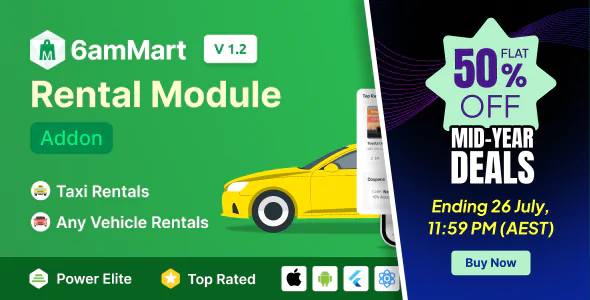 6amMart Car Rental Module Addon